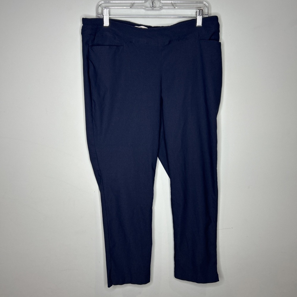 Lady Hogan Blue Golf Pants 4 Way Stretch Performance Fabric Womens Size 16